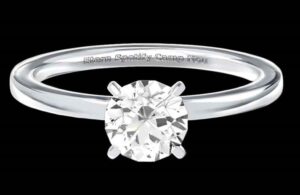 Diamante del FC Barcelona de un quilate engastado en un anillo